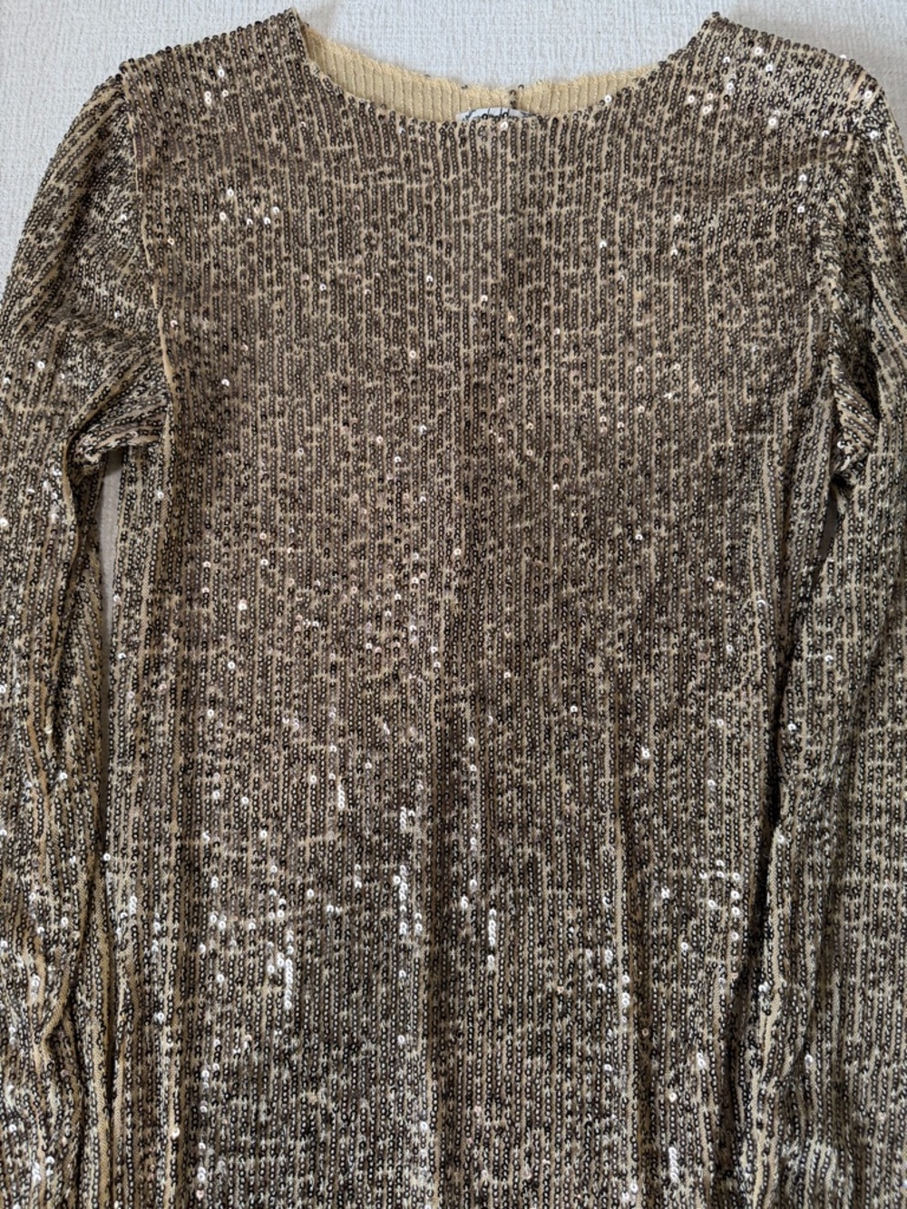 Anthropologie Gold Sequin Knit Top - Picture 3 of 3